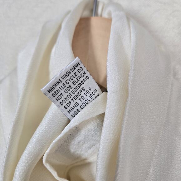 VTG Chaus Halter High Neck Top sz 10 Ivory Sleeveless Rhinestone Buttons - Picture 8 of 11